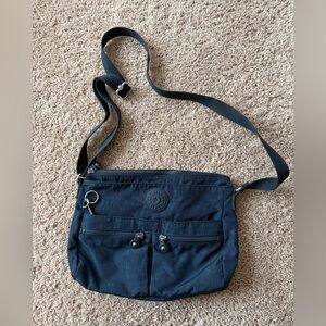 Kipling Navy Crossbody Bag with Dual Front Pockets